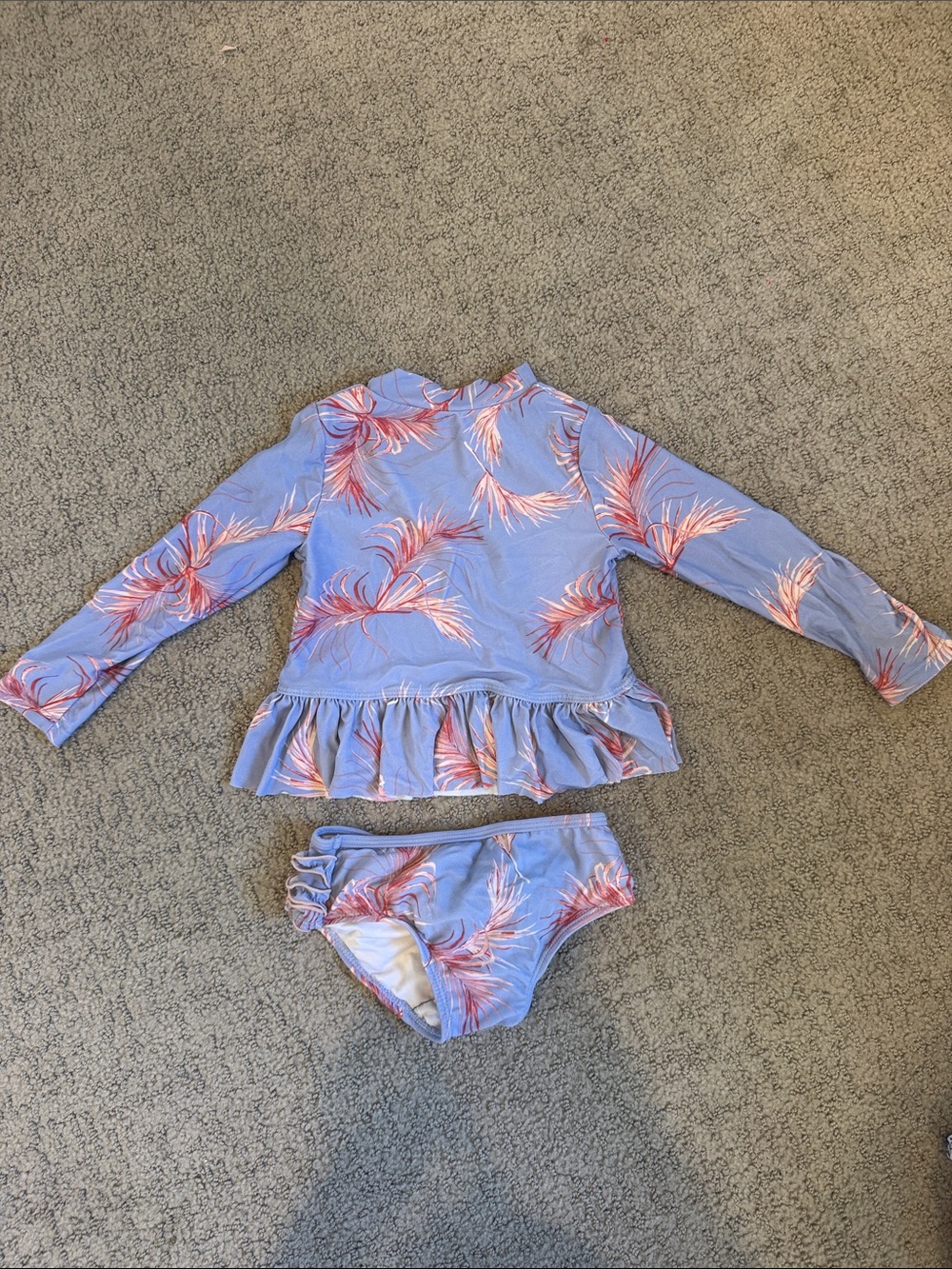 Jessica Simpson Baby Long Sleeve Ruffle Rash Guard Bikini Set
